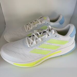 Adidas Supernova Ease running shoes in the Crystal White and Hi-Res Yellow. NWT